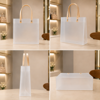 Reusable PVC Gift Carry Bags with Transparent Handles-Set of 4