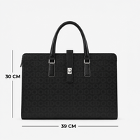 Premium Patterned PU Leather Laptop Briefcase for Professionals