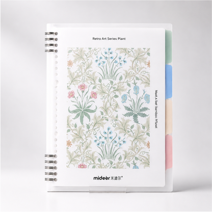 Retro Art Series Plant Spiral Study Planner Notebook.