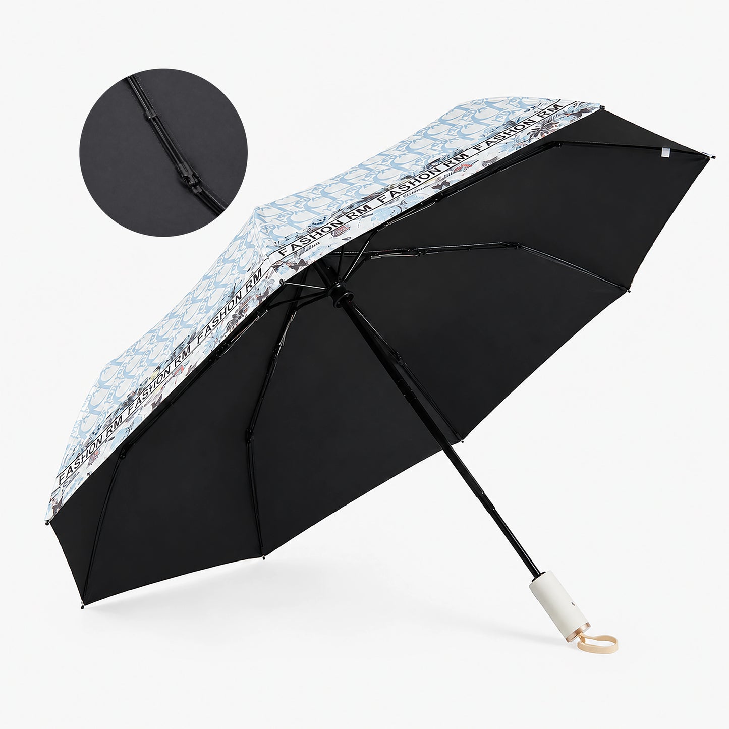 UV Protection Tested Floral Folding Umbrella with One-Touch Open