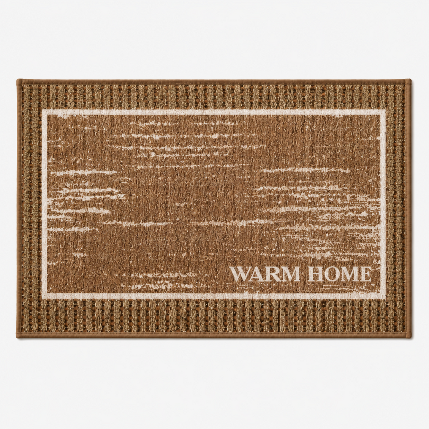 Soft Ferret Fleece Entryway Doormat with Modern Woven Pattern