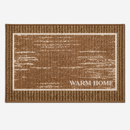 Soft Ferret Fleece Entryway Doormat with Modern Woven Pattern