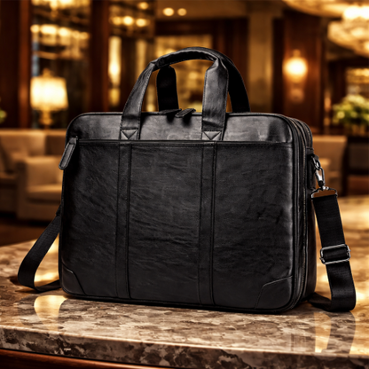 Premium PU Leather Unisex Laptop Bag for Work & Trave