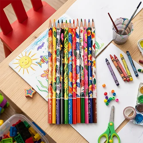 Yalong Floral Print Colour Pencils Set for Kids Art & Craft