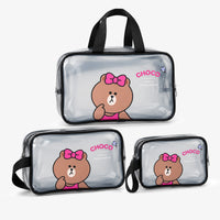 KokoSmile Transparent Cosmetic Utility Bags – Travel Set of 3