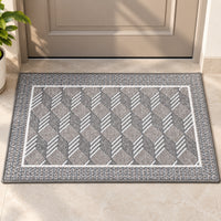 Premium Ferret Fleece Doormat with Modern Geometric Pattern