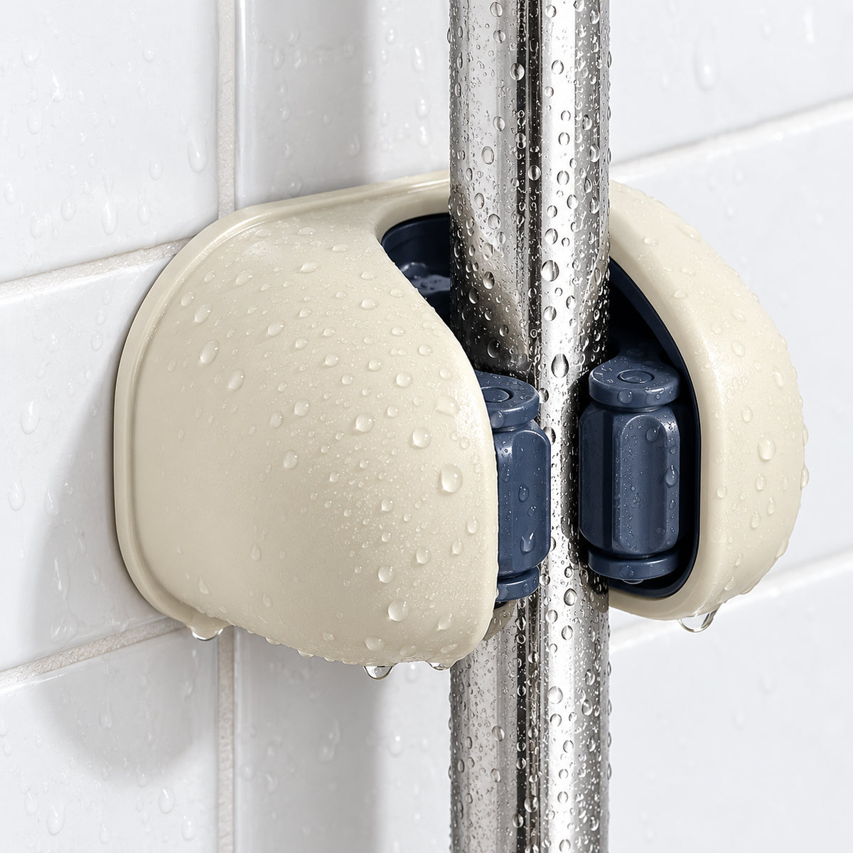 Heavy-Duty Mop & Broom Holder - Wall Mount, Set of 2 (white)