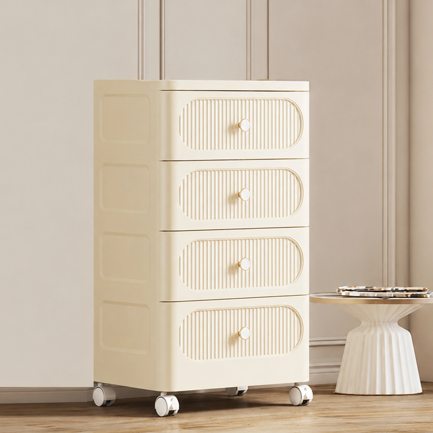 HOMX Rolling Storage Drawer Cabinet – PP Cart with Anti-Drop Stopper