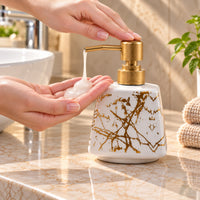 Ceramic Marble Textured Liquid Soap Dispenser - 350ml