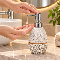 Glossy Ceramic Soap Dispenser with Abstract Print - 320ml