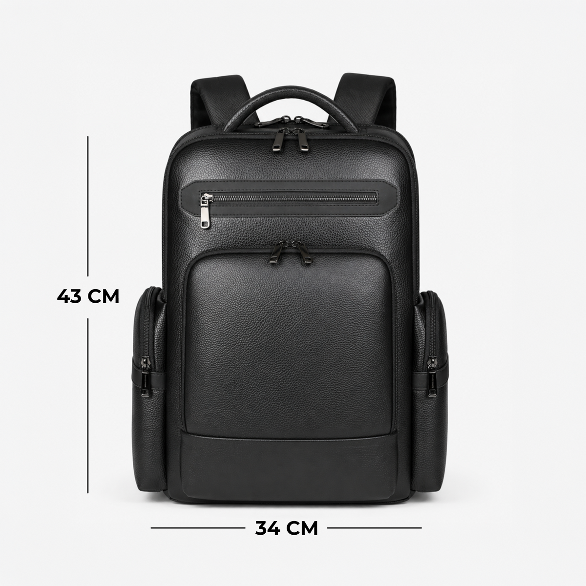 27L Unisex PU Leather Laptop Backpack with TSA Lock & USB Charging Port