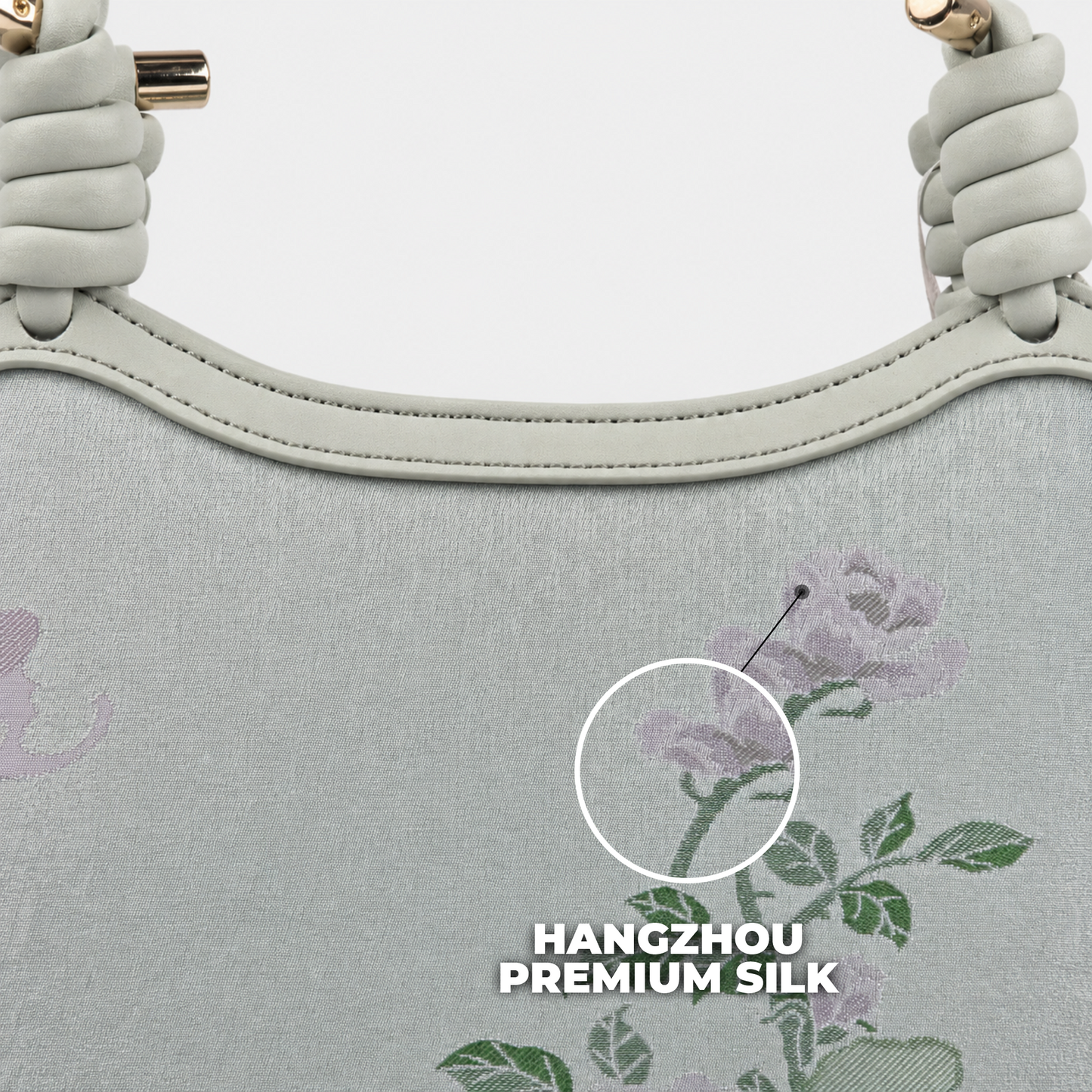 Premium Hangzhou Silk & Leather Tote bag for Women