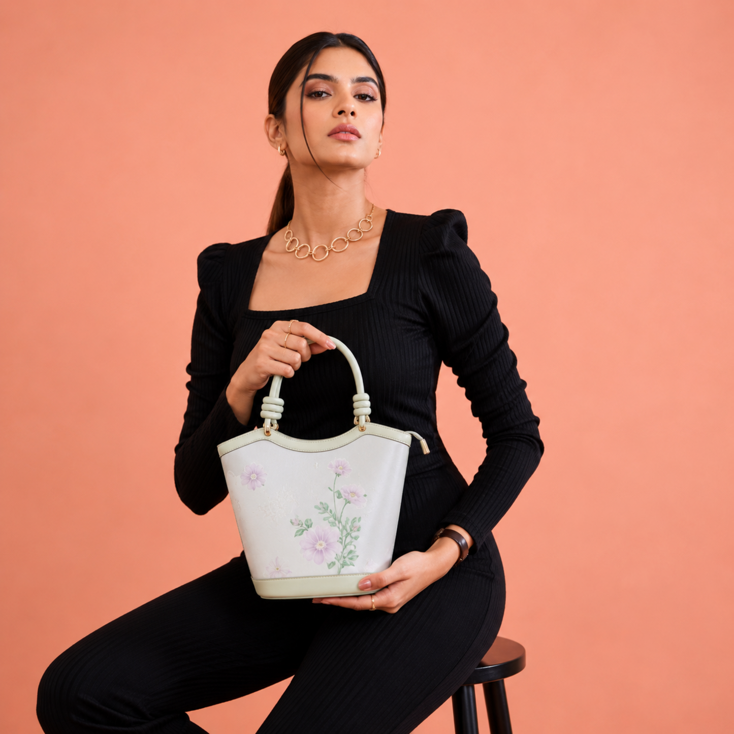 Premium Hangzhou Silk & Leather Tote bag for Women