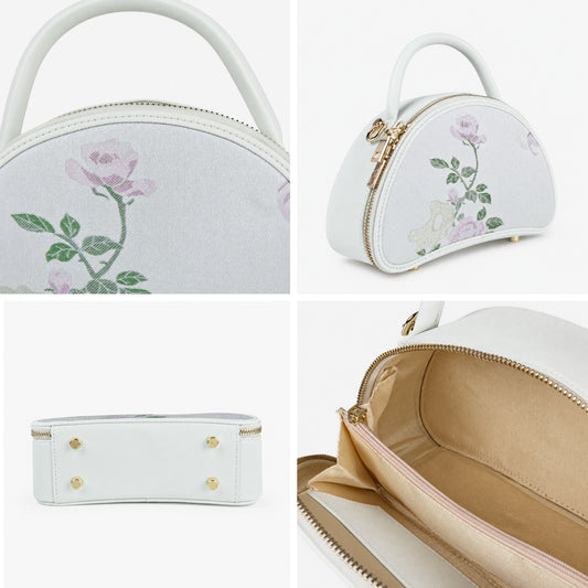 Premium Hangzhou Silk Leather Dome Handbag for Women