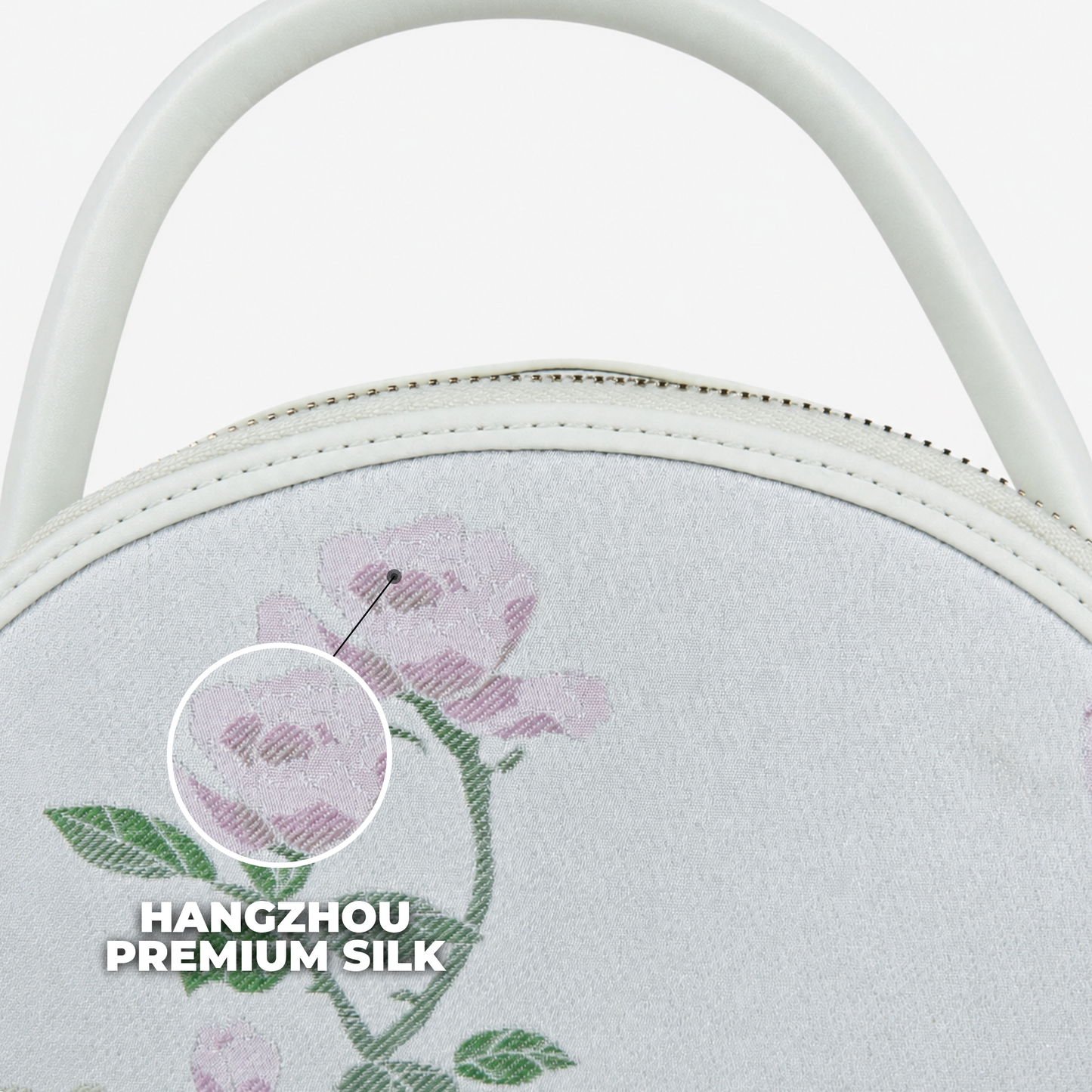 Premium Hangzhou Silk Leather Dome Handbag for Women