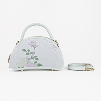 Premium Hangzhou Silk Leather Dome Handbag for Women