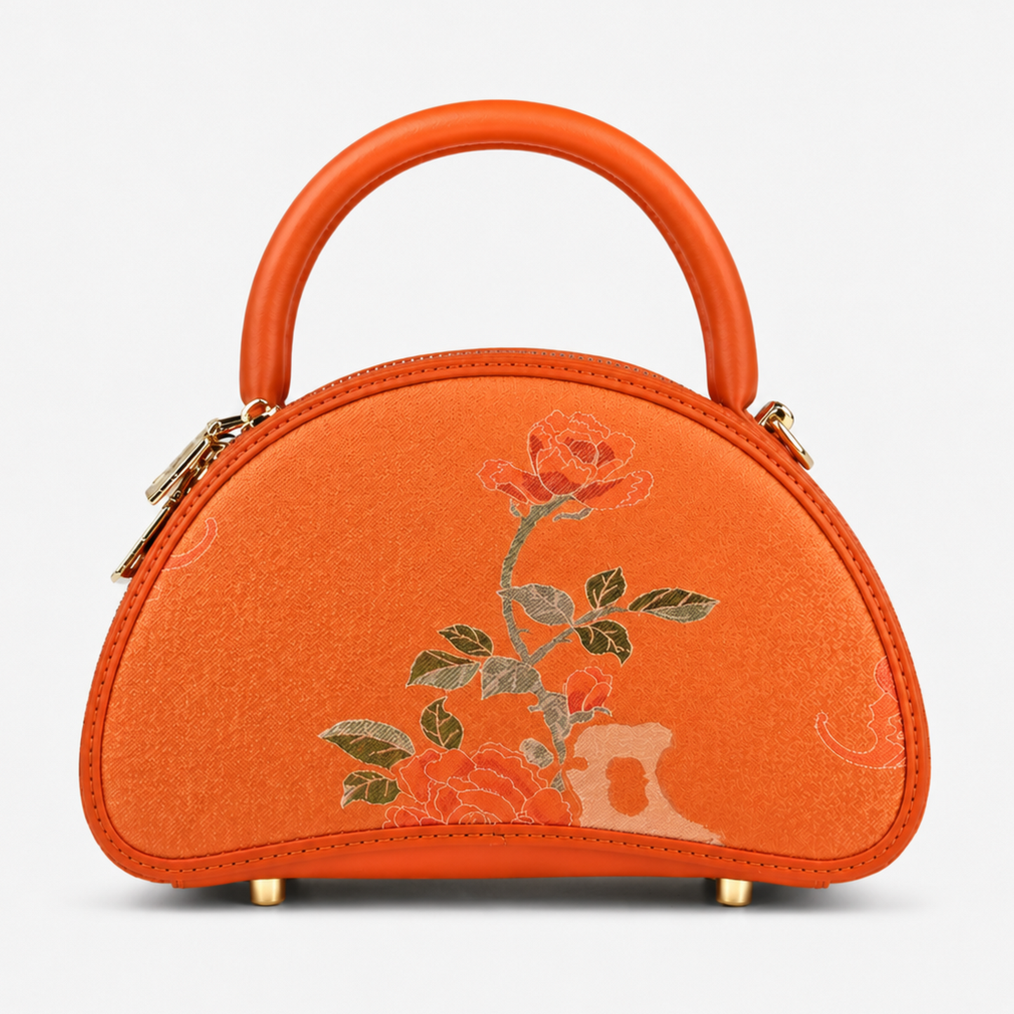 Premium Hangzhou Silk Leather Dome Handbag for Women