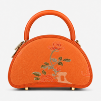 Premium Hangzhou Silk Leather Dome Handbag for Women