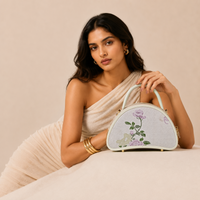 Premium Hangzhou Silk Leather Dome Handbag for Women