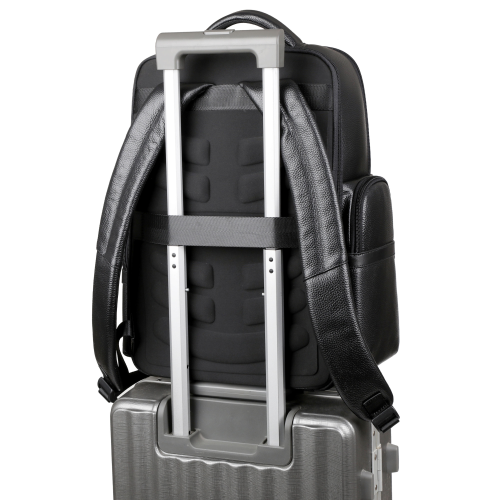 Luxury Anti-Theft Leather Laptop Backpack with USB Charging
