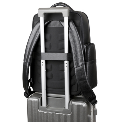 Luxury Anti-Theft Leather Laptop Backpack with USB Charging