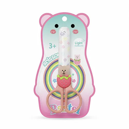 Yalong Cute Bear Safety Scissors for Kids with Soft Grip Handle