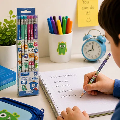 Yalong Cute Cartoon HB Writing Pencil Set  – Set of 12
