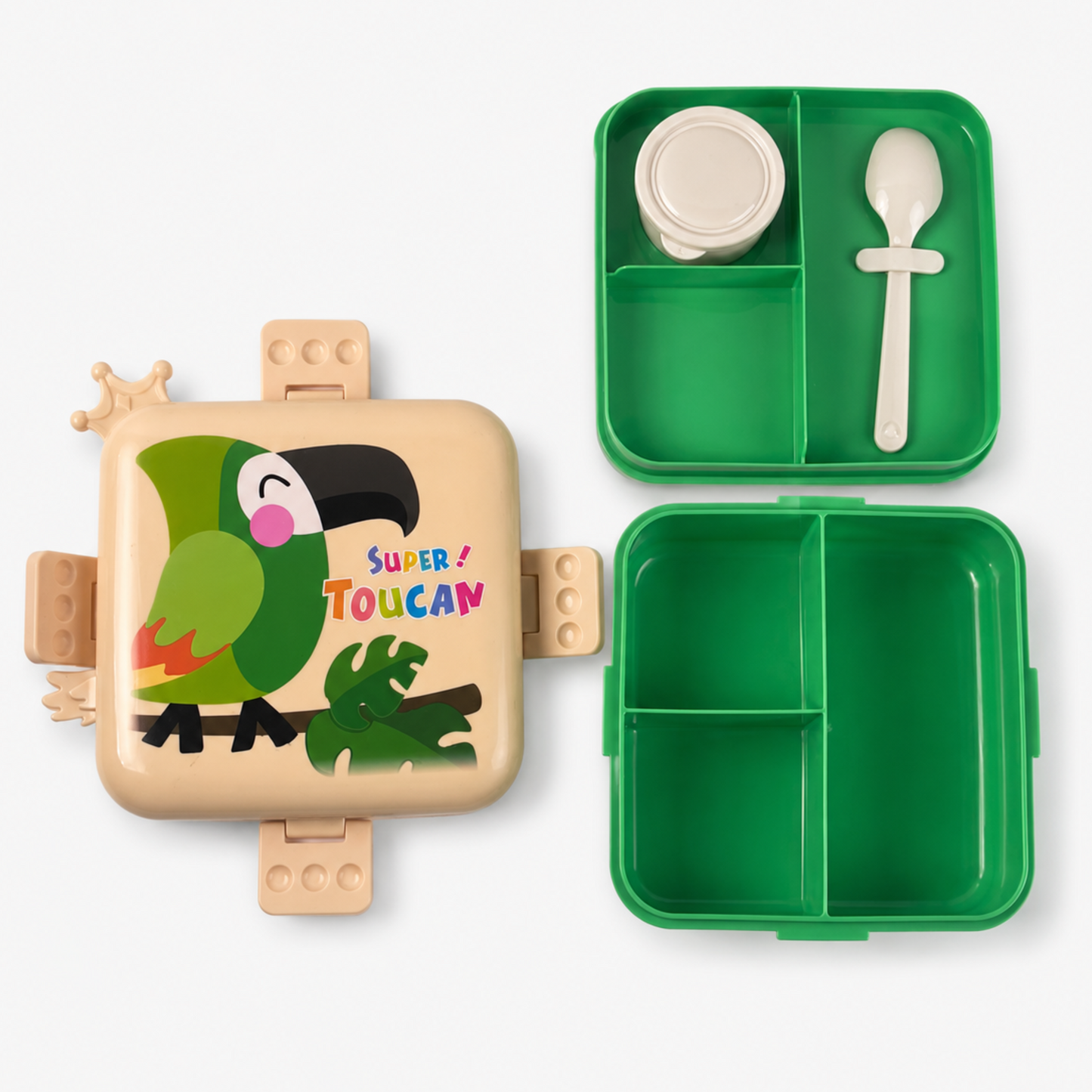 Cartoon Kids Lunch Box with 3 compartments for Kids - 1590ml