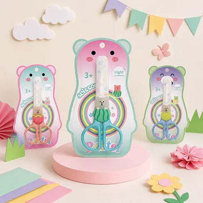 Yalong Cute Bear Safety Scissors for Kids with Soft Grip Handle