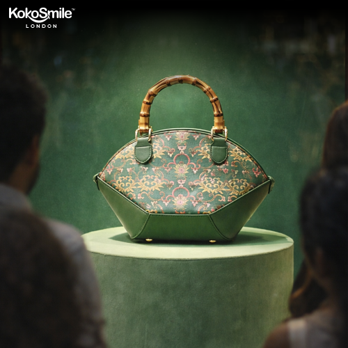 Premium Hangzhou Silk & Leather Top Handle Bag for Women