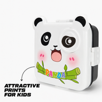 Panda Themed Plastic Lunch box with Spoon & Small Container – 1590ml