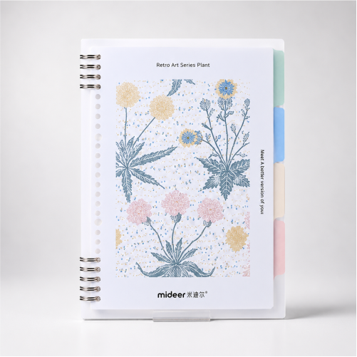 Retro Art Series Plant Spiral Study Planner Notebook.