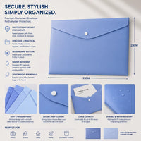 Premium A4 Snap Lock File Envelope for Documents - A4 Paper Size