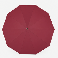 Luxury Windproof Folding Umbrella with Wooden Handle & UV Shield