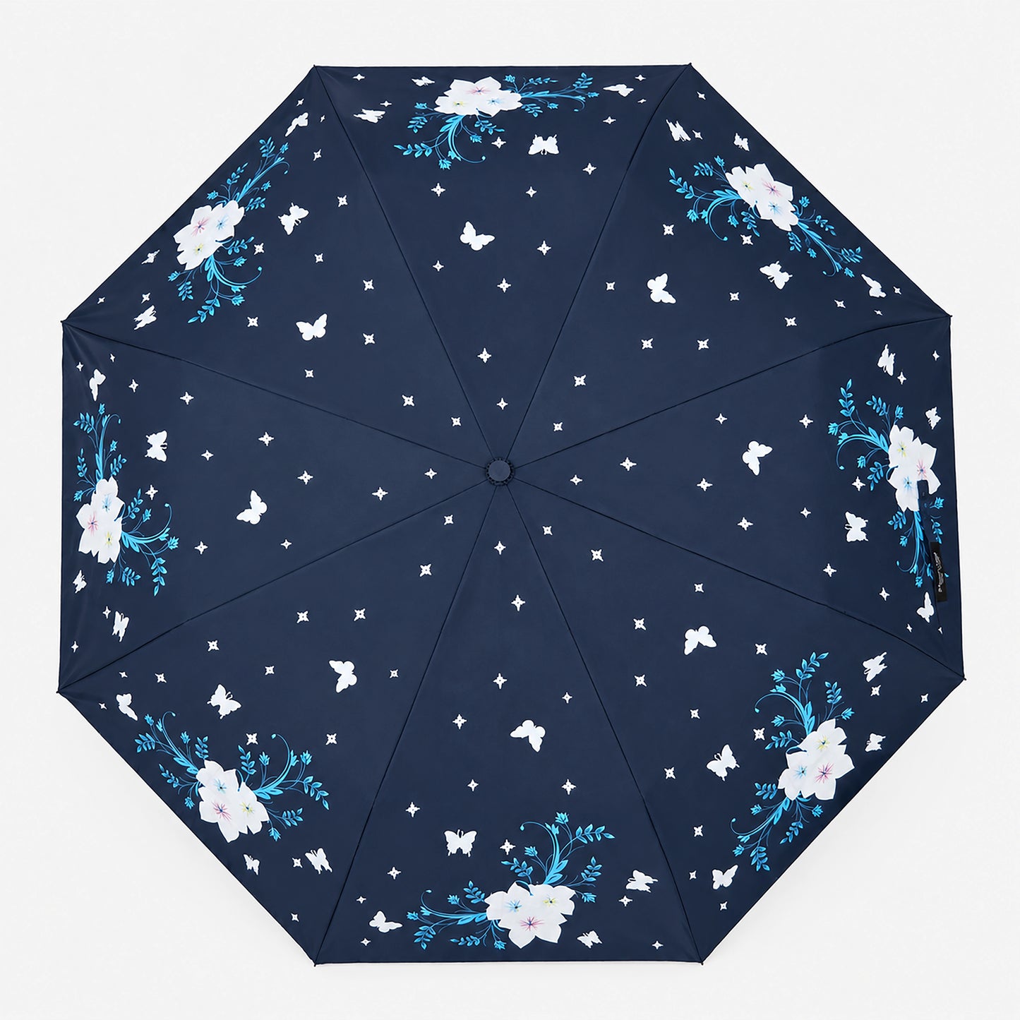 Magic Colour Changing Floral Triple-folding Umbrella with UV Protection