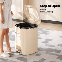 HOMX Step Trash Can 20L – Foot Pedal, Silent Slow-Close, Glossy Finish
