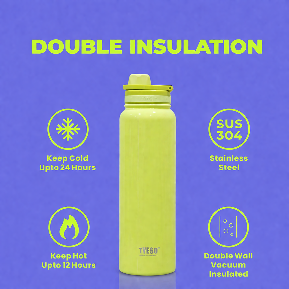 Premium TYESO Vacuum Insulated Stainless Steel Water Bottle - 750ml