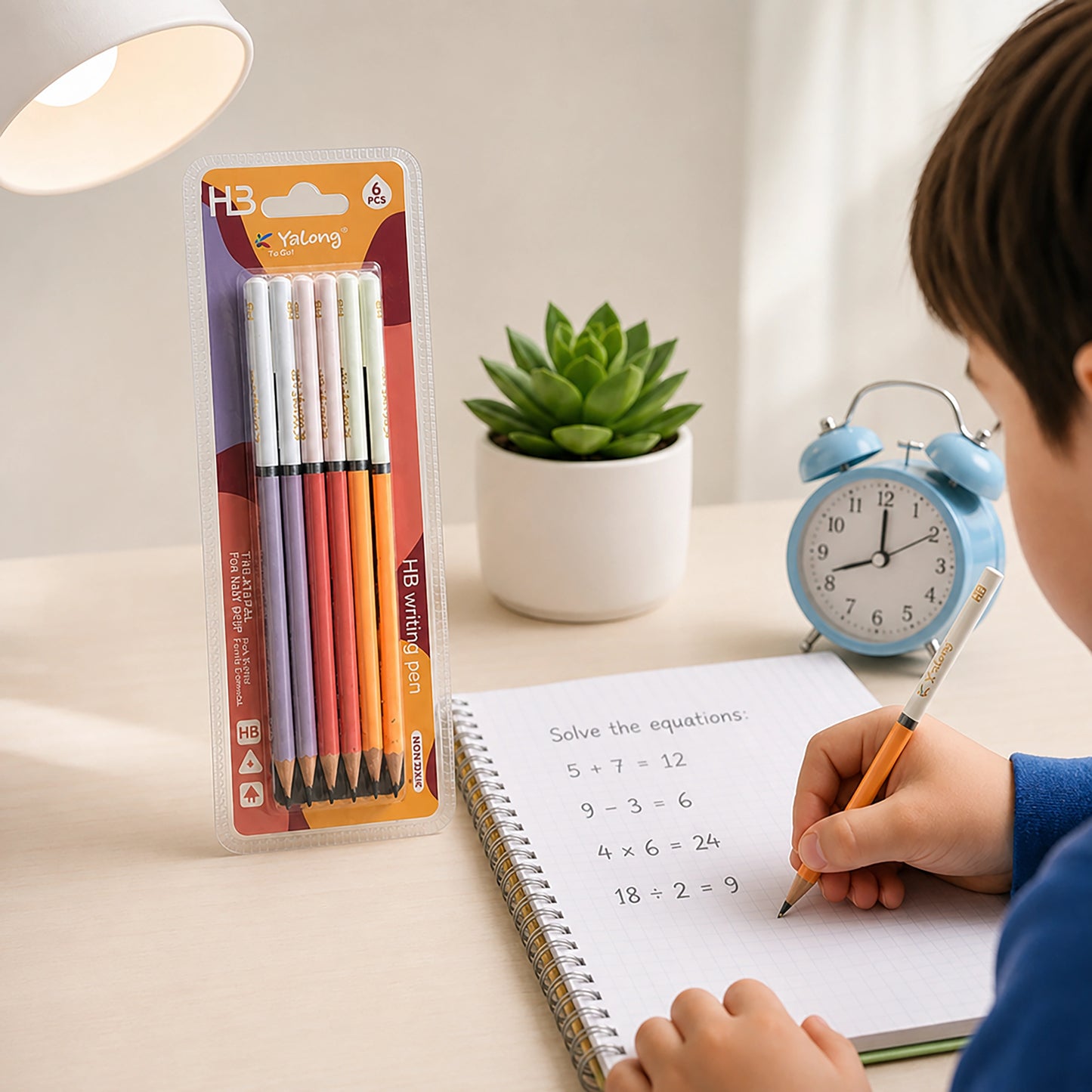 Yalong Pastel Shade HB Writing Pencil Set – 6 Pcs