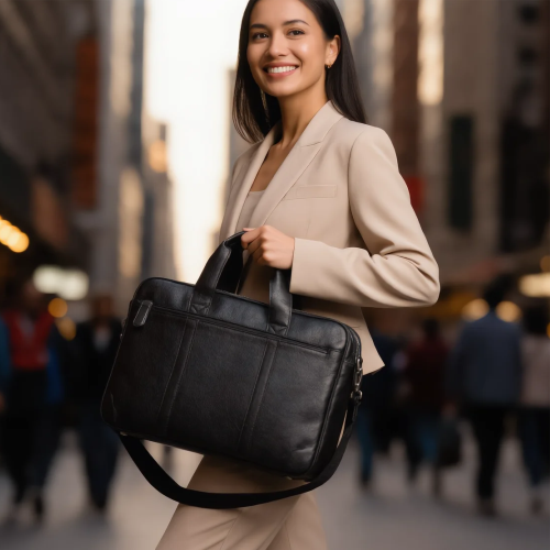 Premium PU Leather Unisex Laptop Bag for Work & Trave