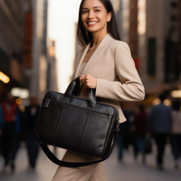 Unisex PU Leather Laptop Bag for Work & Travel
