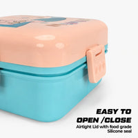Mermaid Plastic Kids Lunch Box with 3 Compartments for Kids - 1590ml