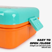 Cartoon Kids Plastic Lunch Box with 3 compartments for Kids - 1590ml