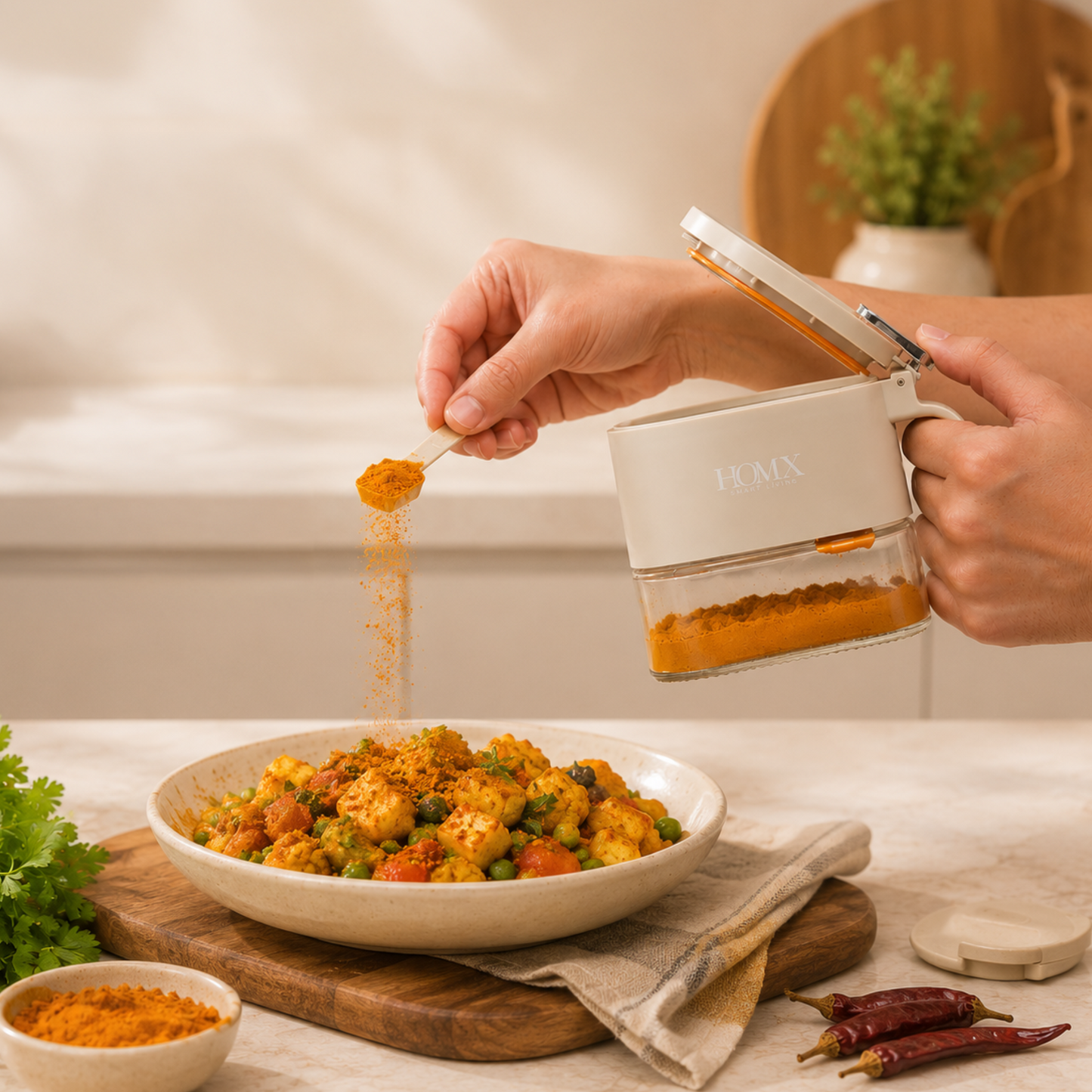 Premium 9-Piece Kitchen Spice Organiser | 6 Spice Jars & 3 Oil Bottles