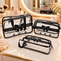 KokoSmile Clear Cosmetic Storage Bags – Travel Organizer Set of 3