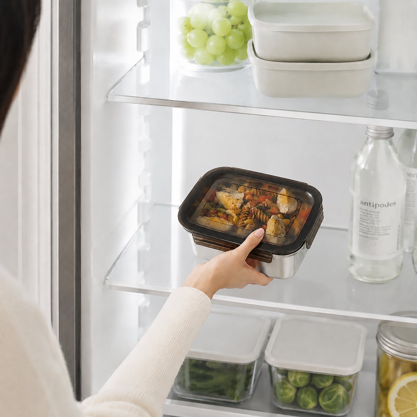 HOMX 304 Stainless Steel Food Container – Airtight Lid, Leak-Proof