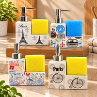 Ceramic Global Soap Dispenser with Sponge Holder
