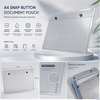 A4 Snap Button Document Pouch with Crosshatch Finish - Set of 4