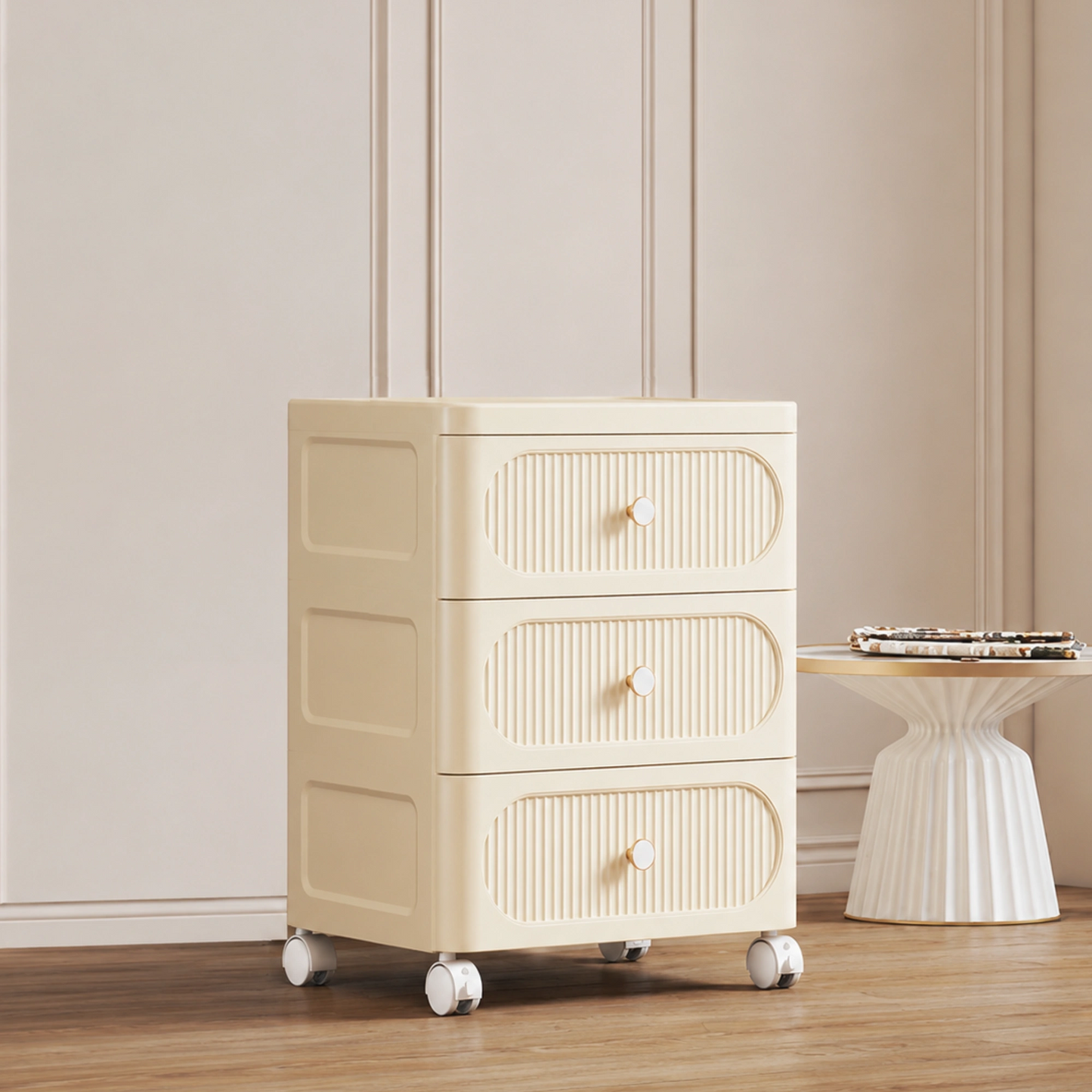 HOMX Rolling Storage Drawer Cabinet – PP Cart with Anti-Drop Stopper