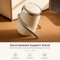 HOMX Tilted Dustbin with Electroplated Stand, Tip-Proof Stable Design