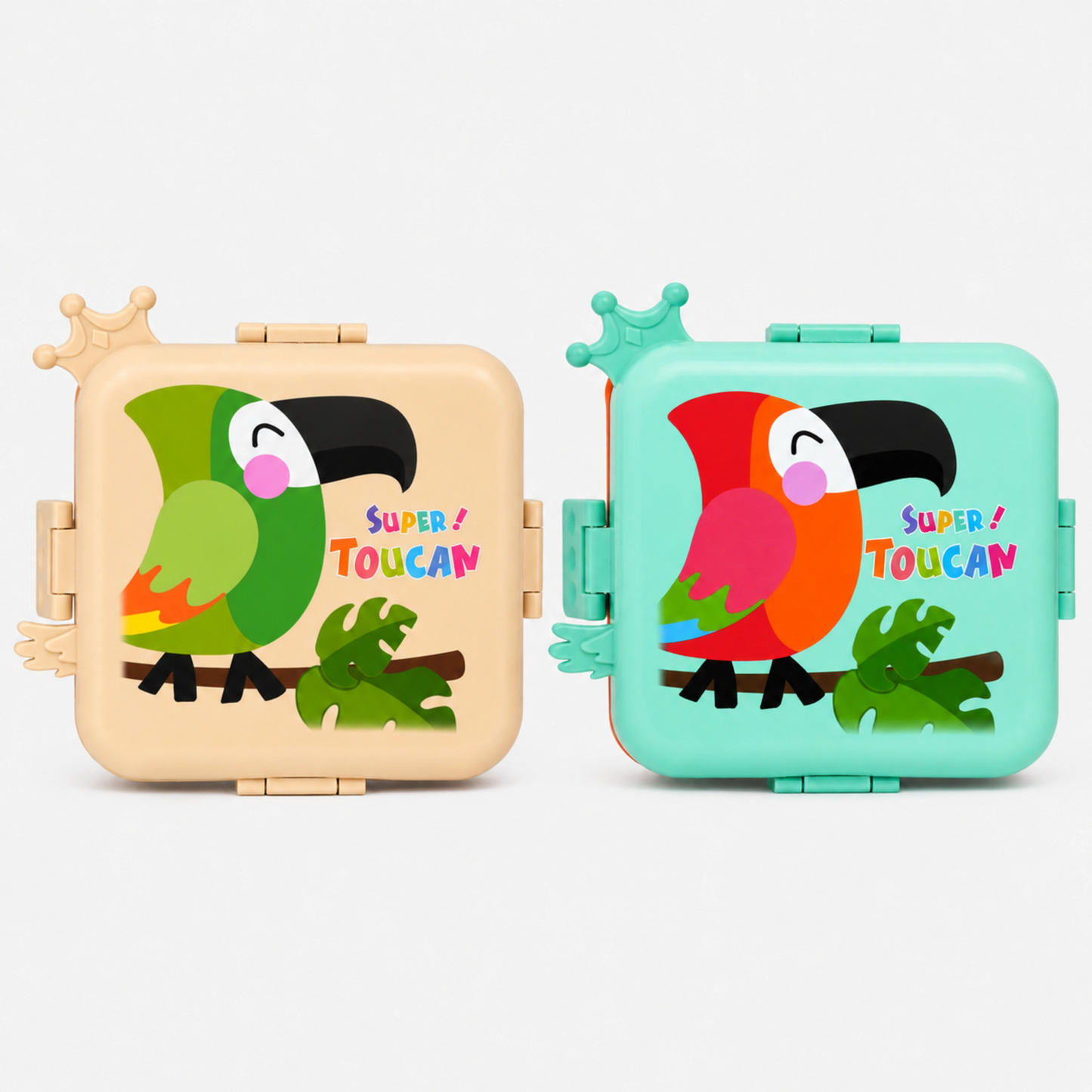 Kids Cartoon Stainless Steel Lunch Box with 3 Compartments - 1120ml